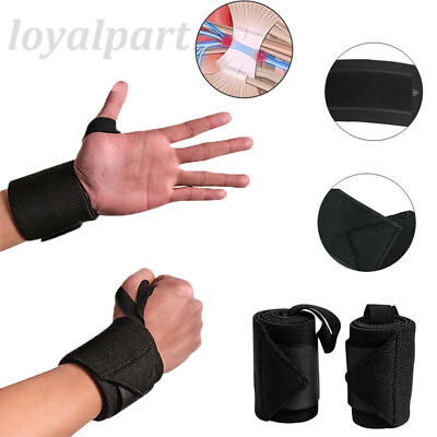 Wrist Wrap Weight Lifting Workout Training Gym Workout Support Straps Adjustable $6.45