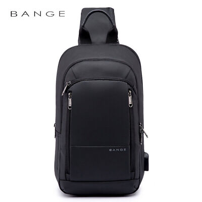 BANGE Hot USB Charge Crossbody Waterproof Shoulder Sling Men Travel Chest Bag $40.56