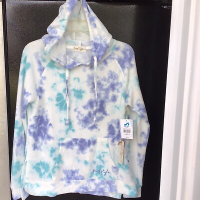 #ad #ad NWTS Surf Style Tie Dye Hoodie Small Blue Teal amp; White. $28.00
