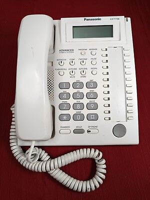 #ad PANASONIC KX T7736 24 Button Digital Phone w Stand White $49.99