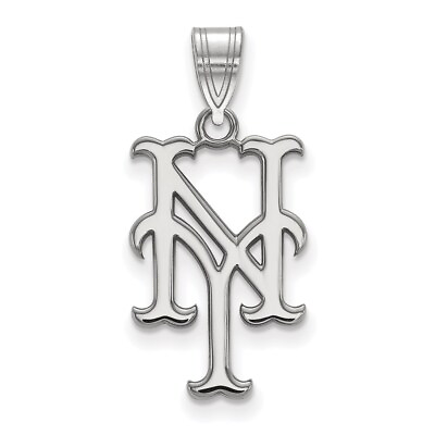 14k White Gold MLB LogoArt New York Mets N Y Large Pendant For Womens 1.07g $316.00