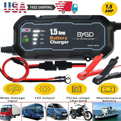 #ad 1500mAh Automatic Smart Battery Charger 12V Portable Car Auto Trickle Maintainer $17.95