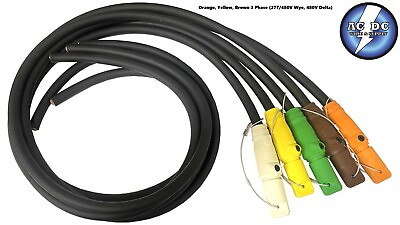 4 0 TYPE W Generator Power Cables SET 5pc F PIGTAIL 277 480V Wye 480V Delta $425.00