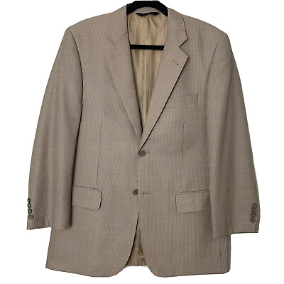 #ad Baroni Couture Tan Brown Birdseye Blazer Size 40 Lanaficio TG Italian Wool $28.50