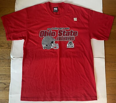 #ad Ohio State Buckeyes 2004 Tostitos Fiesta Bowl Champions T Shirt Sz L Sportex USA $12.98