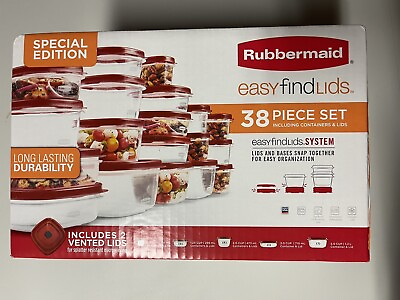 #ad RUBBERMAID EASY FIND LIDS STORAGE CONTAINERS 38 Piece Set Special Edition New $33.99