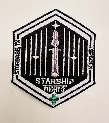 #ad Original SpaceX Starship 3 Orbital Launch Test Flight Mission Patch 3” $12.00