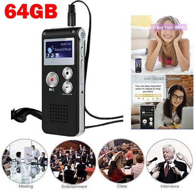 #ad 64G Paranormal Ghost Hunting Equipment Digital EVP Voice Activated Recorder USB $29.85