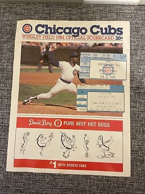 #ad 1984 CHICAGO CUBS Scorecard and 2 tickets 1984 amp; 1990 $10.00