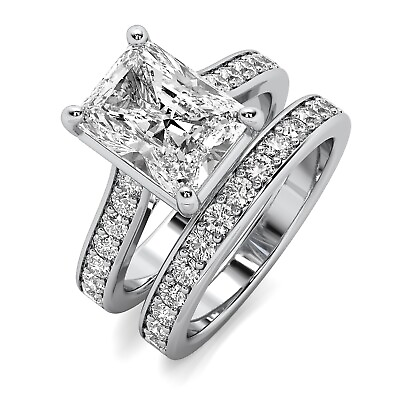 #ad #ad NATURAL DIAMONDS 2.59 Ct G VS2 Solitaire Radiant Cut Diamond Engagement Ring Set $11940.00