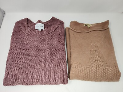 Lot of 2 Sweaters PINK Rose Size M Mauve and Dusty Rose SUPER SOFT $19.95
