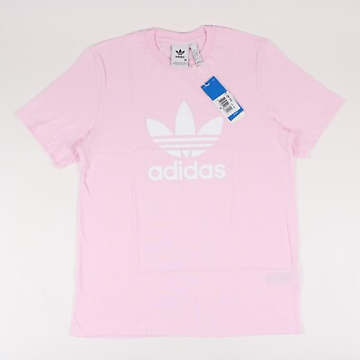 Men#x27;s adidas Originals Big Trefoil logo Cotton T Shirt Baby Pink DU0357 #ad $19.99