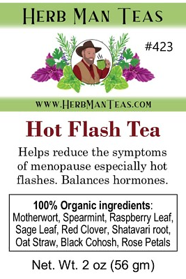 HOT FLASH TEA for menopause symptoms especially hot flashes. It works great $17.50