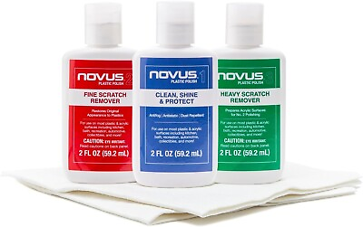 #ad Novus Plastic Polish Kit #1 #2 amp; #3 2oz. Bottles w Premium Polish Mates $13.90