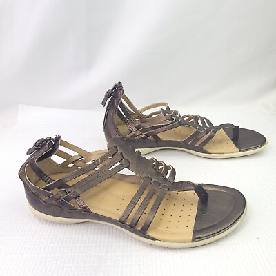 ECCO Flash Huarache Leather Gladiator Sandals Strappy Flats Shoes Size 38 US 7 $29.99