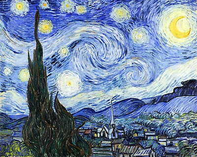 #ad Starry Night by Vincent Van Gogh Giclee Museum Size Repro on Canvas $149.95