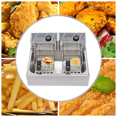 #ad 12 Liter Commercial Electric Deep Fryer Single Tank Stainless Fry Basket 5000W $90.00