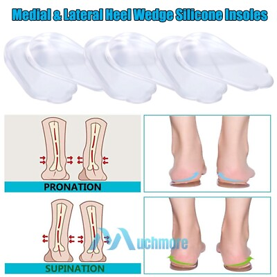 #ad 3Pairs Orthopedic Insoles Heel Inserts Shoe Wedge Silicone Corrective Pronation $8.75