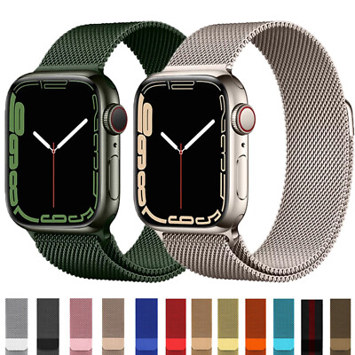 #ad Magnetic Milanese Loop Band Strap Metal For Apple Watch Series 8 7 6 SE 5 4 3 2 $6.99