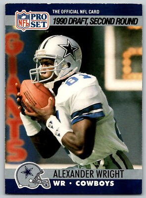 #ad 1990 Pro Set Alexander Wright Rookie Dallas Cowboys #695 $0.99