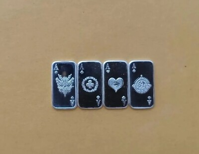 #ad Set Of Four Cards .999 Fine Bars One Gram Each $14.50