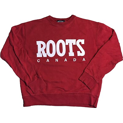 Roots Canada Urban Outfitters Pullover Sweatshirt Crewneck Red White Medium $19.97