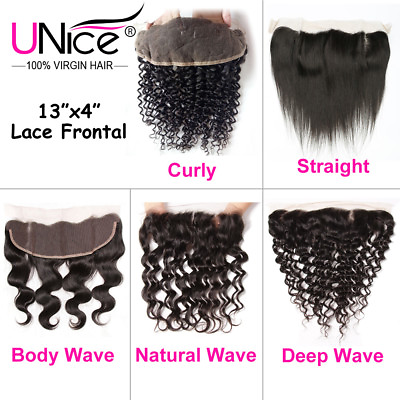 #ad 13x4 Ear to Ear 8A Peruvian Curly Straight Wavy Human Hair Lace Frontal Closure $116.47