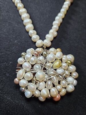#ad VTG Irregular Multicolored Auth Natural Pearl Necklace Approx 150 Pearls 15quot; $199.95