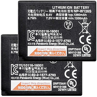 #ad #ad OEM 2 x NP W126S Battery For Fujifilm X A1 A2 A3 A5 X E1 E2 E3 X T1 T2 T3 T10 $24.99