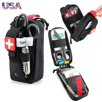 #ad Tactical Emergency EMT Pouch Medical First Aid Kit Military EDC Molle Trauma Bag $11.98