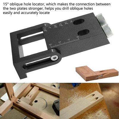 #ad Silverline Pocket Hole Screw Jig Kit Wood Working Guide Drill Angle Locator cnh $44.79