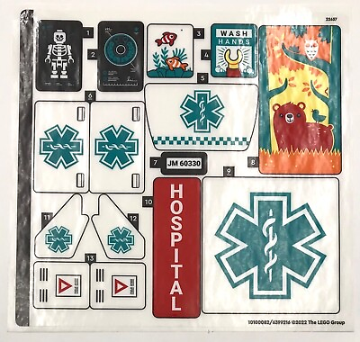 #ad Lego New Sticker Sheet Only for Set 60330 Hospital Set $2.99