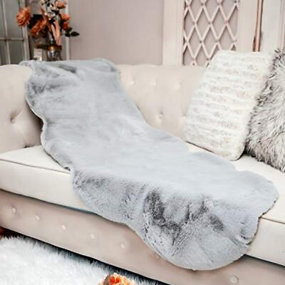 #ad Ultra Soft Faux Rabbit Fur Area Rugs for Living Room Couch Pad Fuzzy Area Rug... $40.79