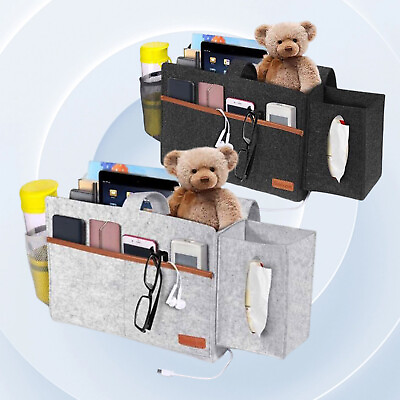 #ad Bedside Caddy Storage Organizer Remote Control Holder Bag Pocket Couch Sofa Case $14.02