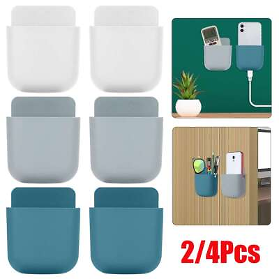 #ad Wall Mounted Storage Box Remote Control Storage Case Tv Mobile Phone Plug Holder $7.53
