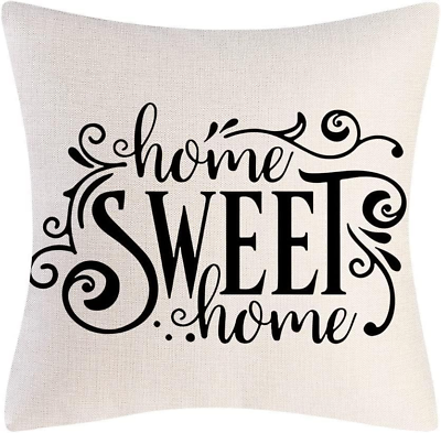 #ad Home Sweet Home Quotes Farmhouse Pillow Covers 18X18 InchHome Decorative Throw $14.78