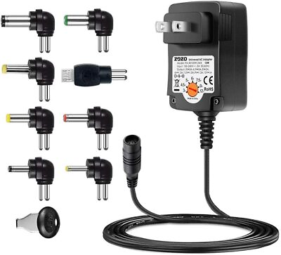 #ad Universal Power Supply With Multiple Adjustable Tips Plugs 1 2 Amps 12W 3 12V $13.95
