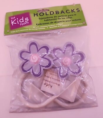 #ad The Kids Room Purple Jessica Floral Curtain Holdbacks $19.99