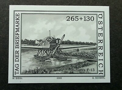 #ad Austria Flying Boat Service 2005 Airplane Aviation imperf black print stamp MNH $14.00