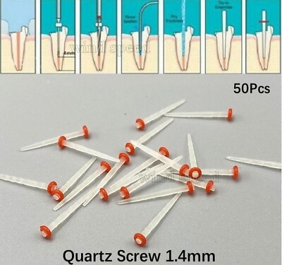 #ad 50Pcs Dental Quartz Fiber Post Root Canal Pins For Core Crown 1.4mm Screw Posts $6.99