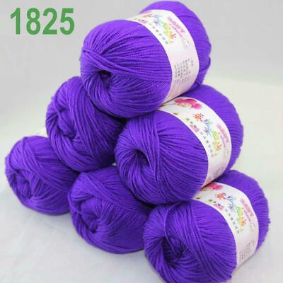 #ad Sale 6 SkeinsX50gr Soft Cashmere Silk Velvet Baby Hand Knitting Crochet Yarn 25 C $53.48