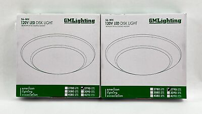 #ad GM Lighting LED Round Disk Light 6 inch White 15W S6 2790 WH Set of 2 $27.91