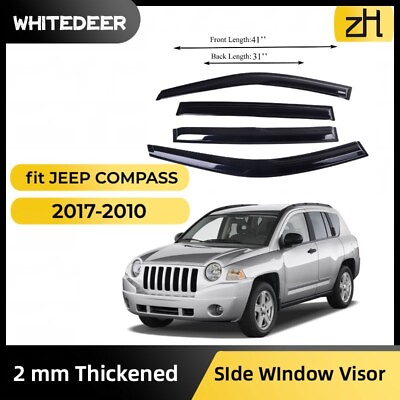 #ad Fits JEEP COMPASS 07 10 Side Window Visor Sun Rain Deflector Guard 2mm Thickened $23.99
