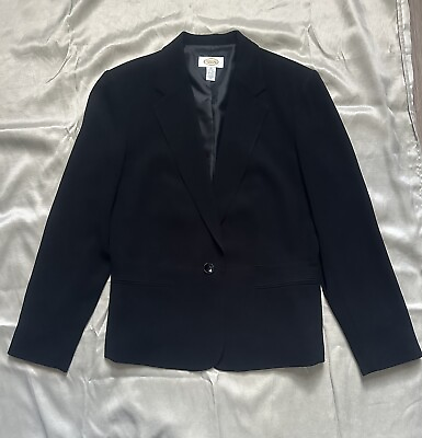 #ad talbots Women blazer Black jacket size 10 $24.84