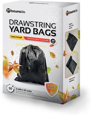 #ad Tall Large and Strong 39 Gallons Garbage Bags. Drawstring Closure Bag. Kitchen $49.99