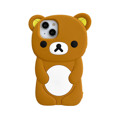 Cartoon Bear Cute Silicone Soft Phone Case Cover for iPhone 11 12 13 15 Pro Max $9.50