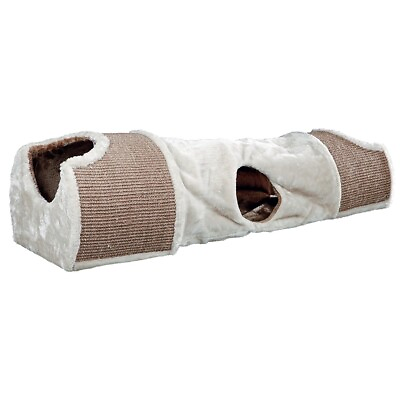 #ad Trixie Pet Products 43004 Plush Nesting Tunnel for Cats Light Gray amp; Brown $17.14