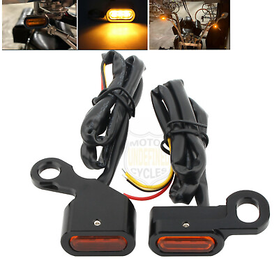 #ad Mini LED Turn Signal Light Handle Indicator Blinker For Harley Sportster Softail $13.86
