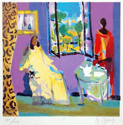 #ad Two Women by the Window MARCEL MOULY Unframed lithograph COA LTD ED. Hand Signed $900.00