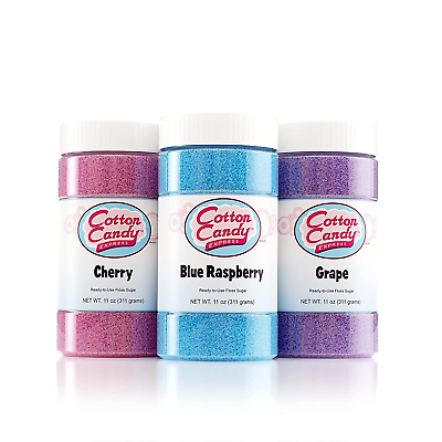 #ad Floss Sugar Variety Pack with 3 11Oz Plastic Jars of Cherry Blue Raspberry amp; $35.99